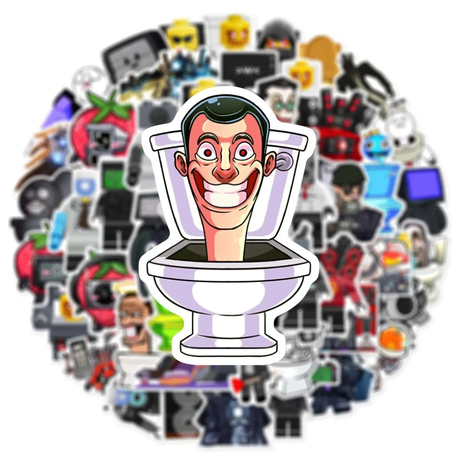 Skibidi Toilet Waterproof Sticker Pack - 50pc Viral Meme Vinyl Set