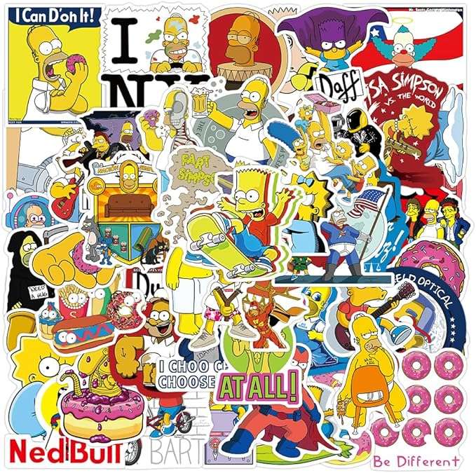 The Simpsons Waterproof Sticker Pack - 50pc Graffiti Vinyl Set
