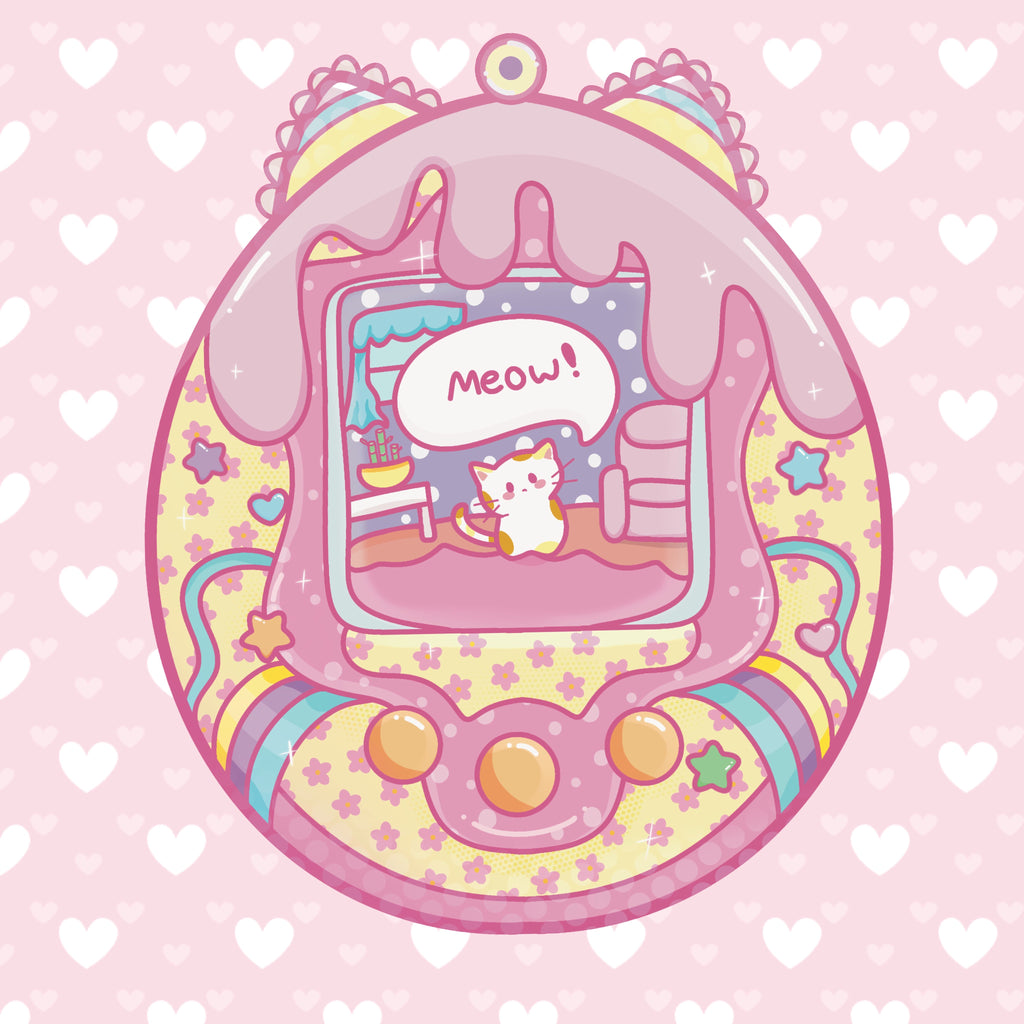 Meowmagotchi Kawaii 3D Acrylic Keychain
