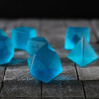 Blue Zircon Hand Carved Glass DND Dice Set