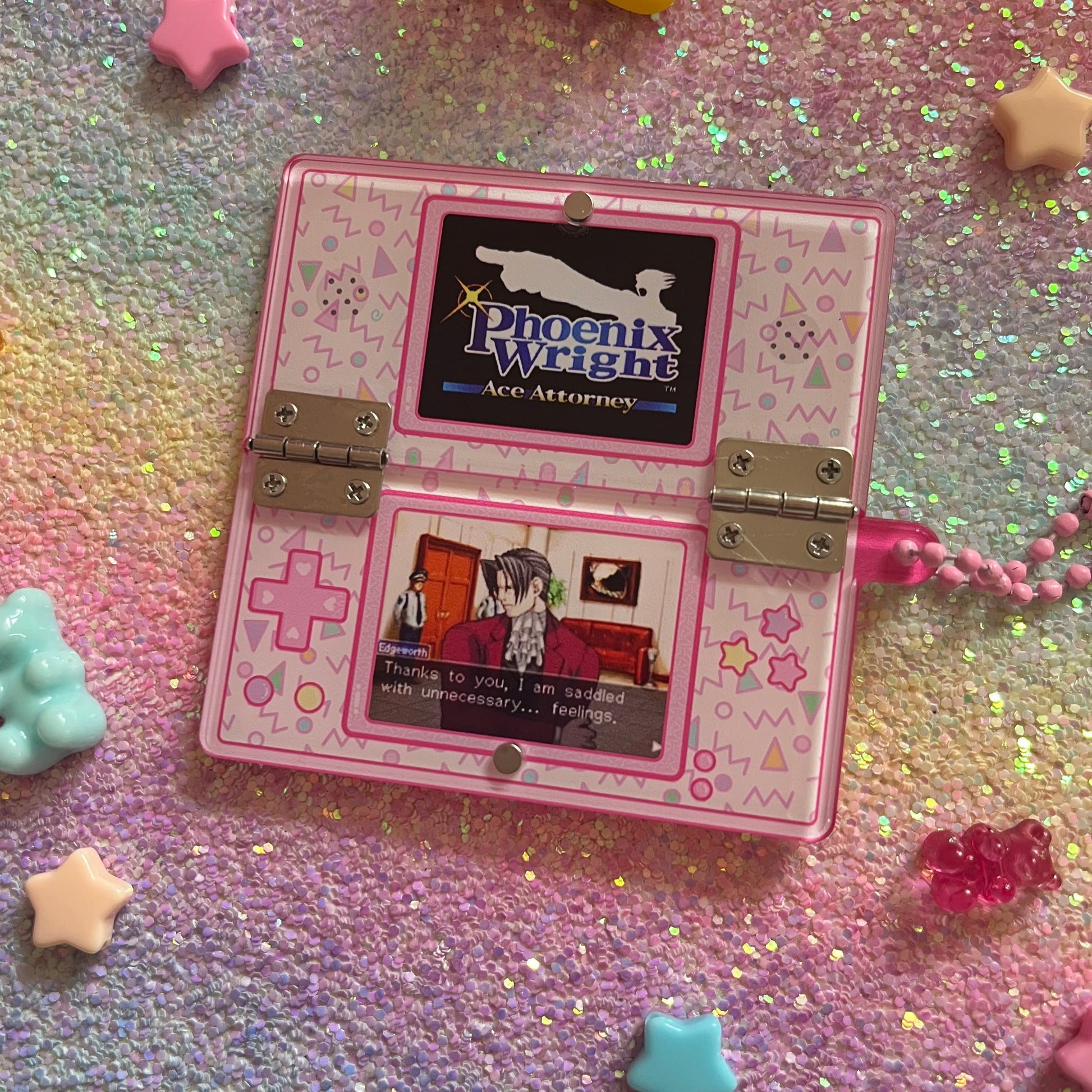 Kawaii Ace Attorney Miles Edgeworth Hinged Acrylic Keychain [IMPROVED!]