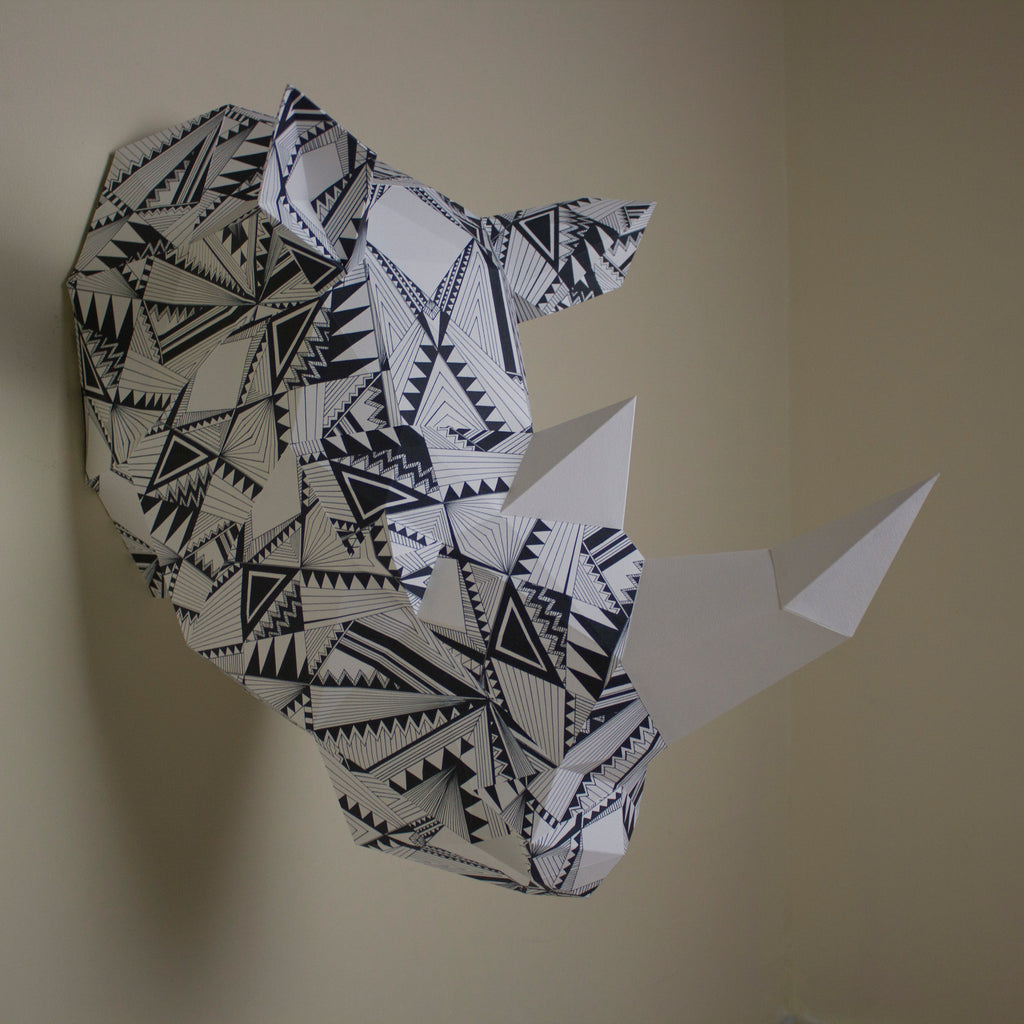 Bev the Geometric Rhino | DIY Paper Craft Animal Kit