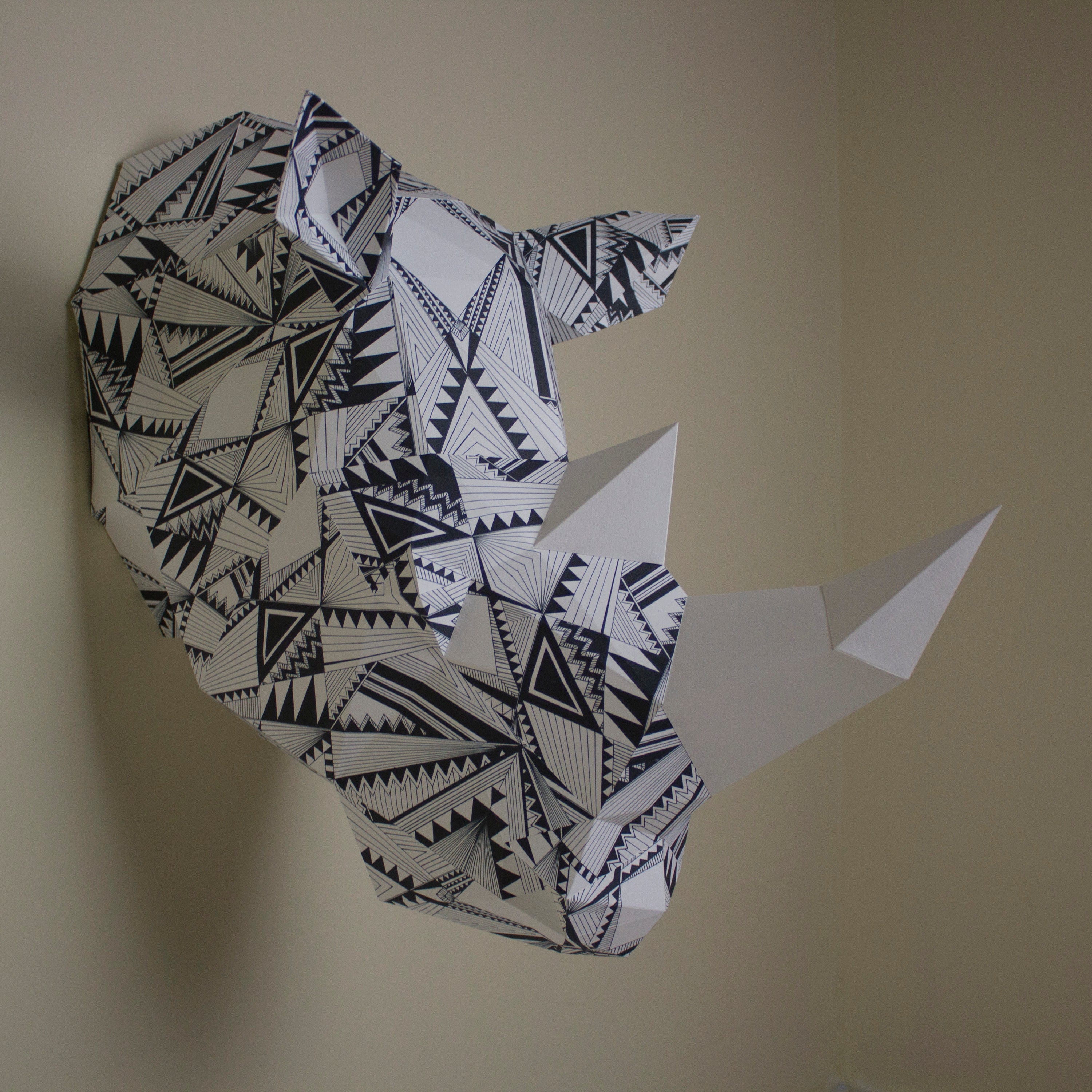 Bev the Geometric Rhino | DIY Paper Craft Animal Kit