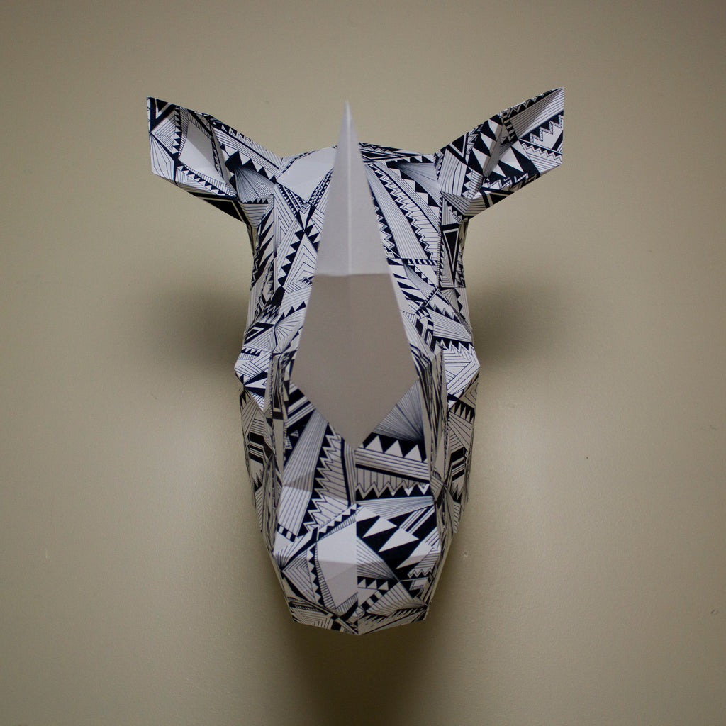 Bev the Geometric Rhino | DIY Paper Craft Animal Kit