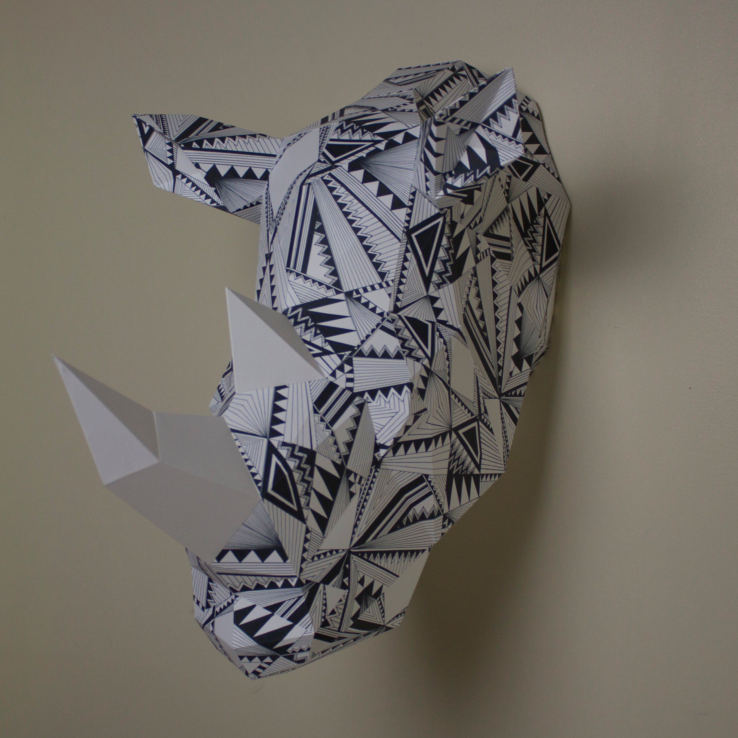 Bev the Geometric Rhino | DIY Paper Craft Animal Kit