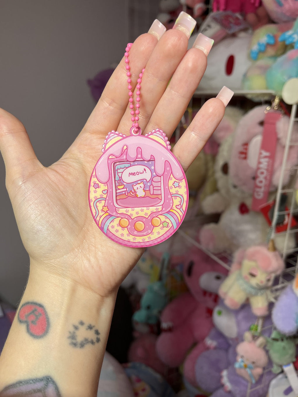 Meowmagotchi Kawaii 3D Acrylic Keychain