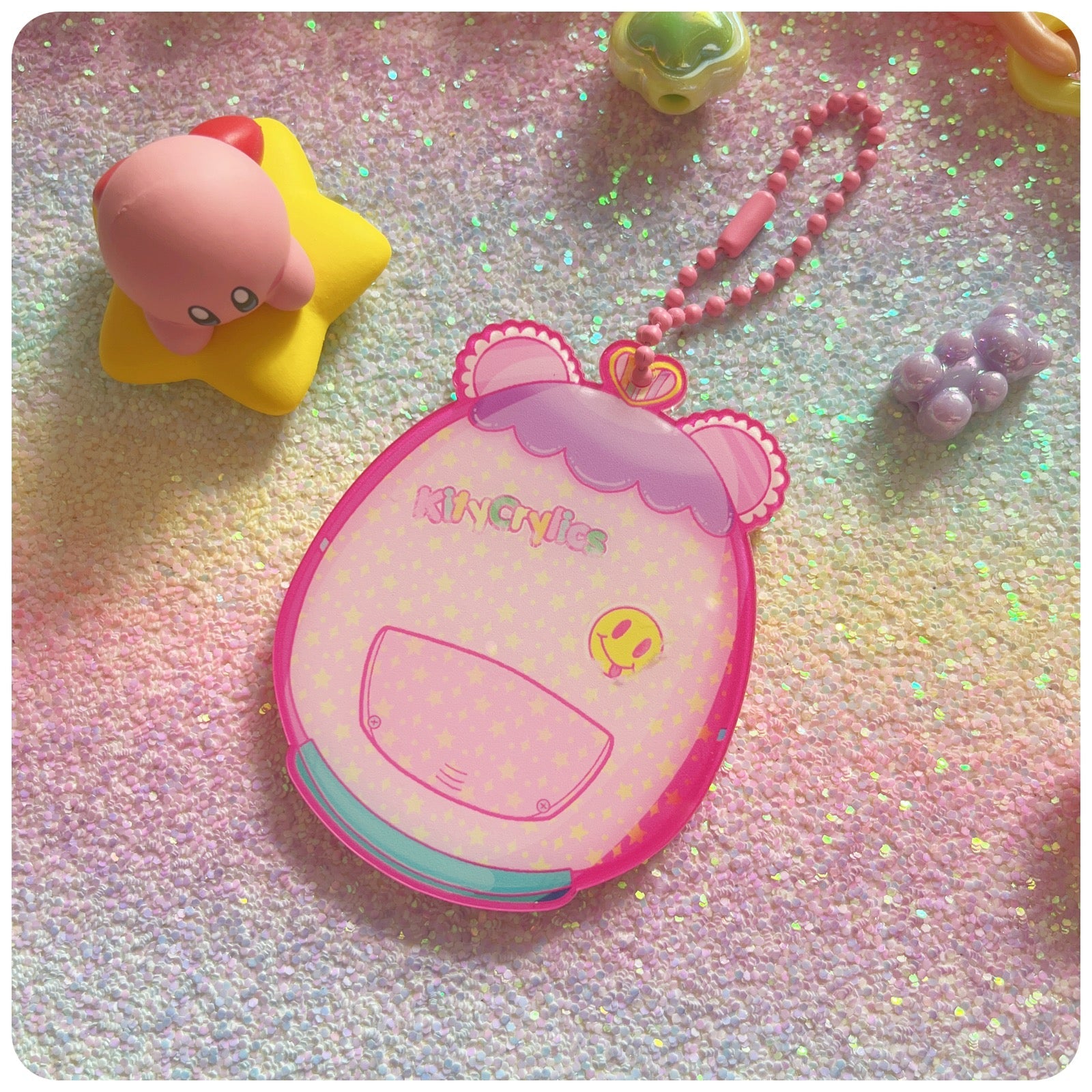 Magic Kirby Dreamland Tamagotchi Keychain - 3D Kawaii Acrylic Charm