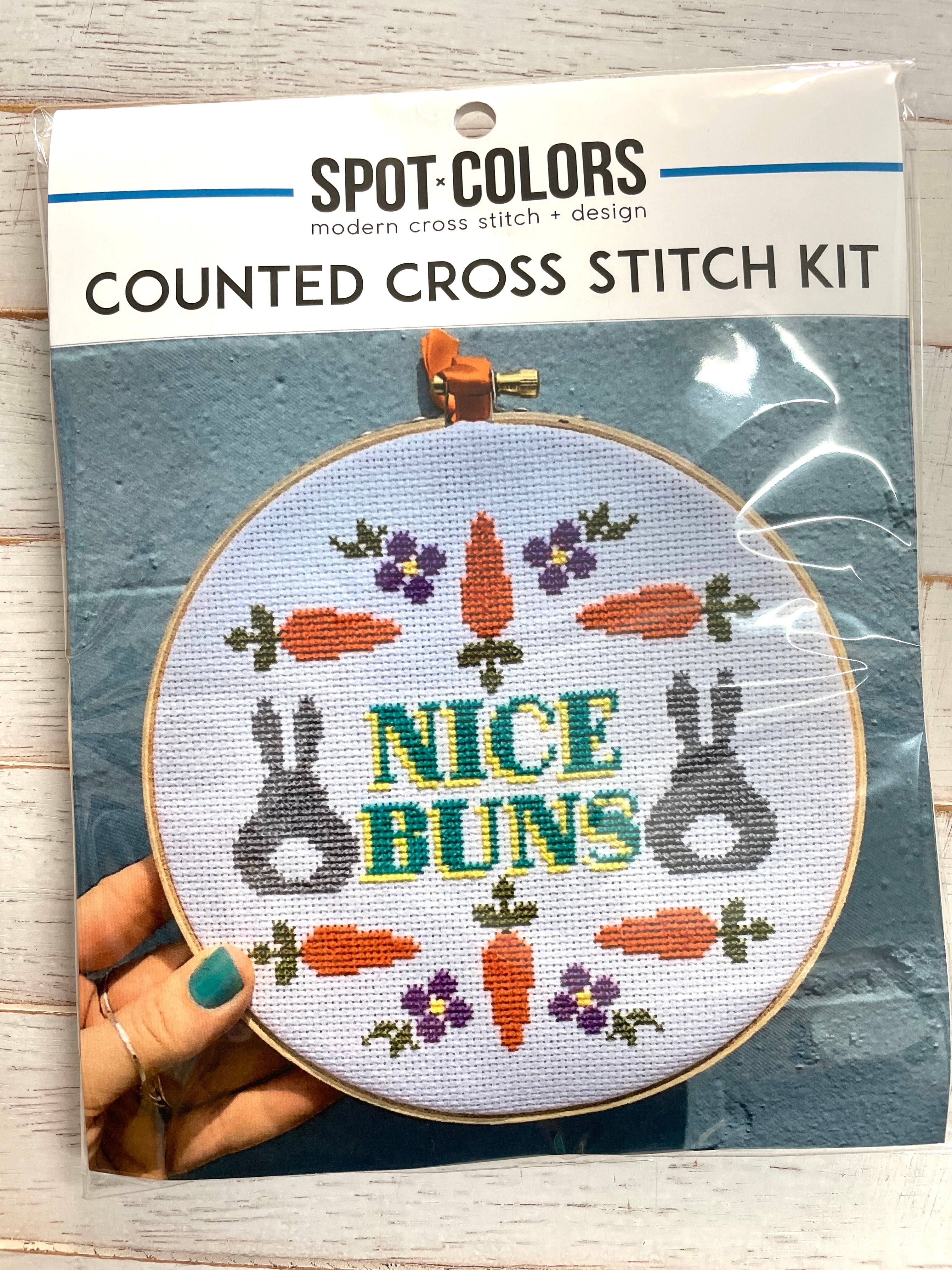 "Nice Buns" Counted Cross Stitch Kit - Funny Animal Pun DIY