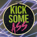 Kick Some Ass" Cross Stitch Kit - Neon Collection DIY