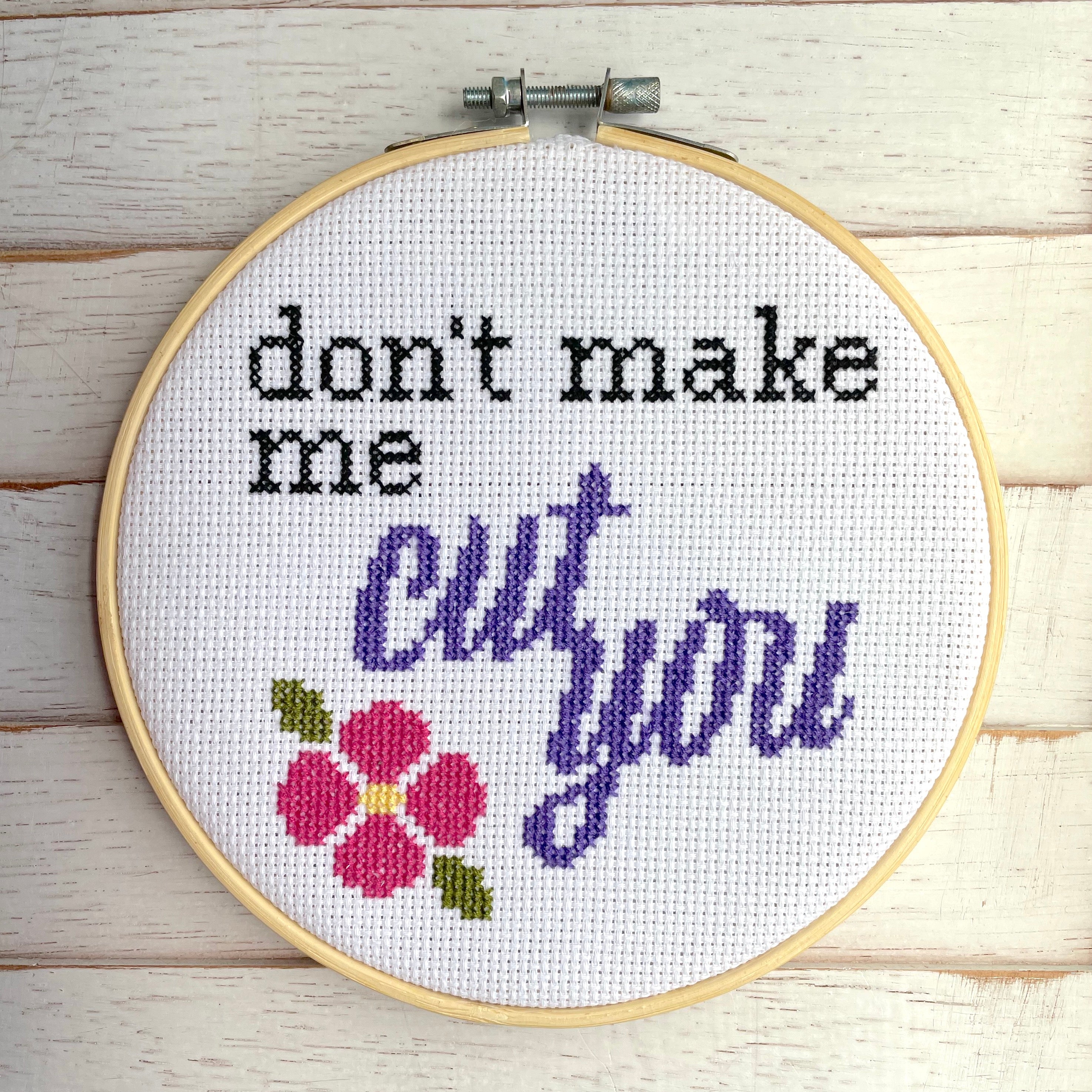 Don't Make Me Cut You" V2 Cross Stitch Kit - DIY Counted Pattern
