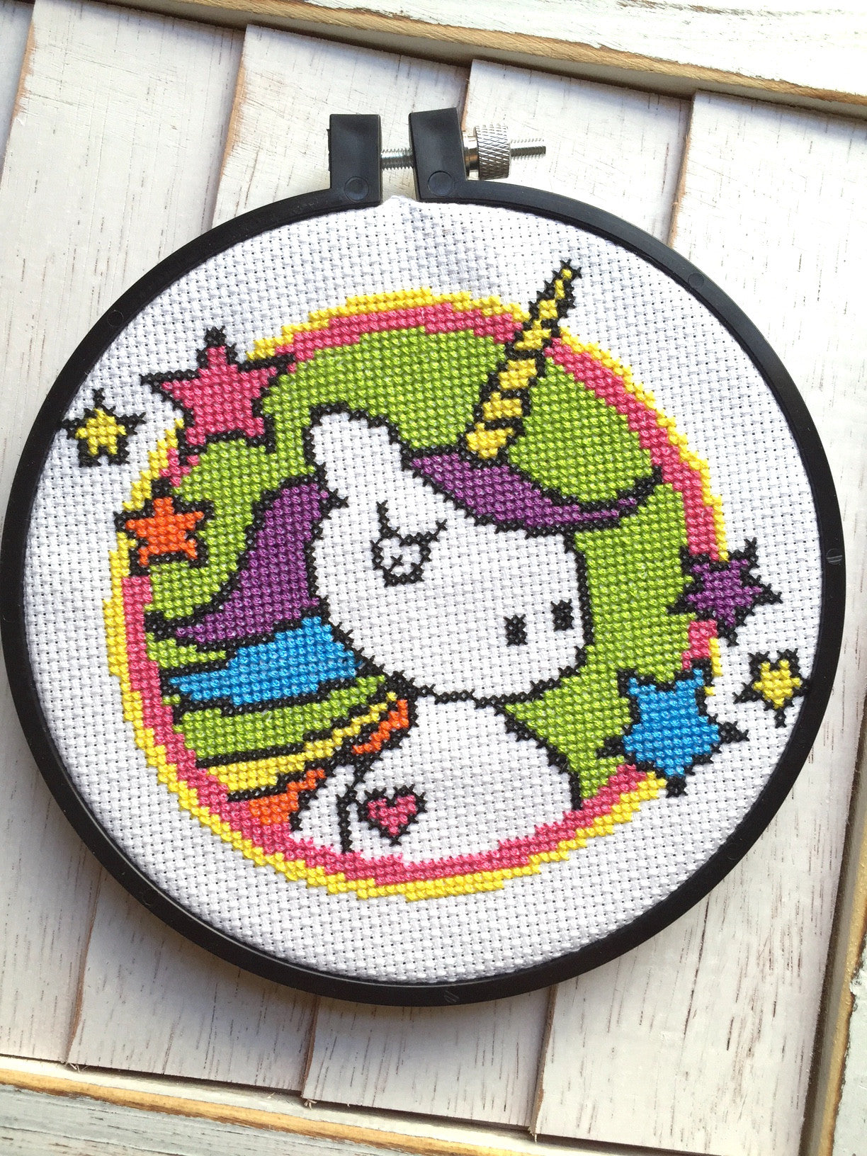 "Badass Unicorn" Counted Cross Stitch Kit - RagTagBox Archive DIY