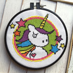 "Badass Unicorn" Counted Cross Stitch Kit - RagTagBox Archive DIY