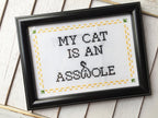 "My Cat Is An A**hole" Cross Stitch Kit - Funny Pet Lover DIY