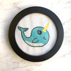 Narwhal Counted Cross Stitch Kit - DIY Intermediate Craft