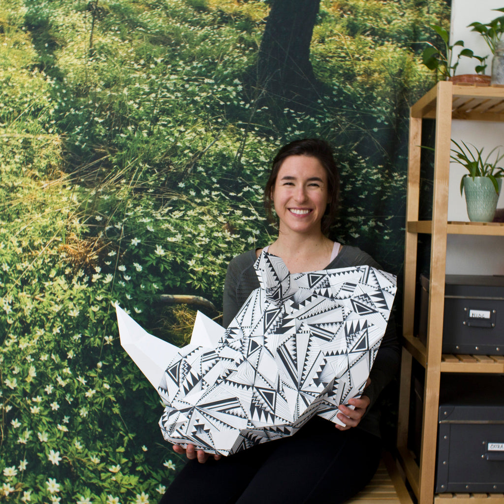 Bev the Geometric Rhino | DIY Paper Craft Animal Kit