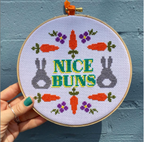 "Nice Buns" Counted Cross Stitch Kit - Funny Animal Pun DIY