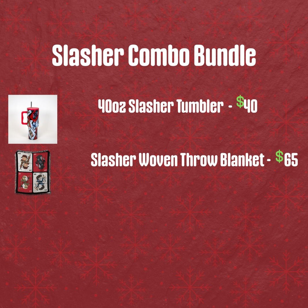 Slasher Horror Combo Bundle - 40oz Tumbler & Woven Blanket Set