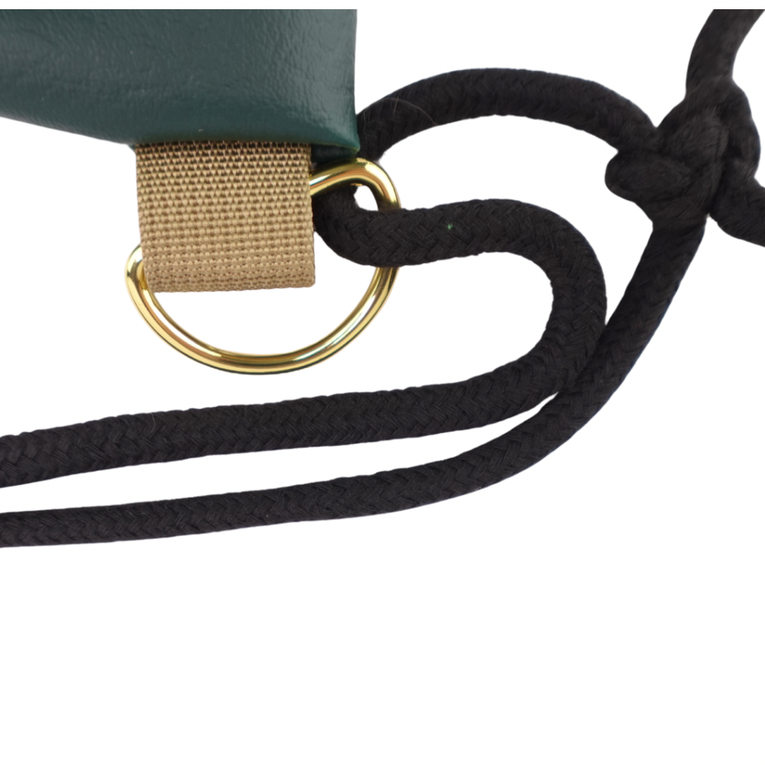 Green Phoenix Faux Leather Drawstring Bag