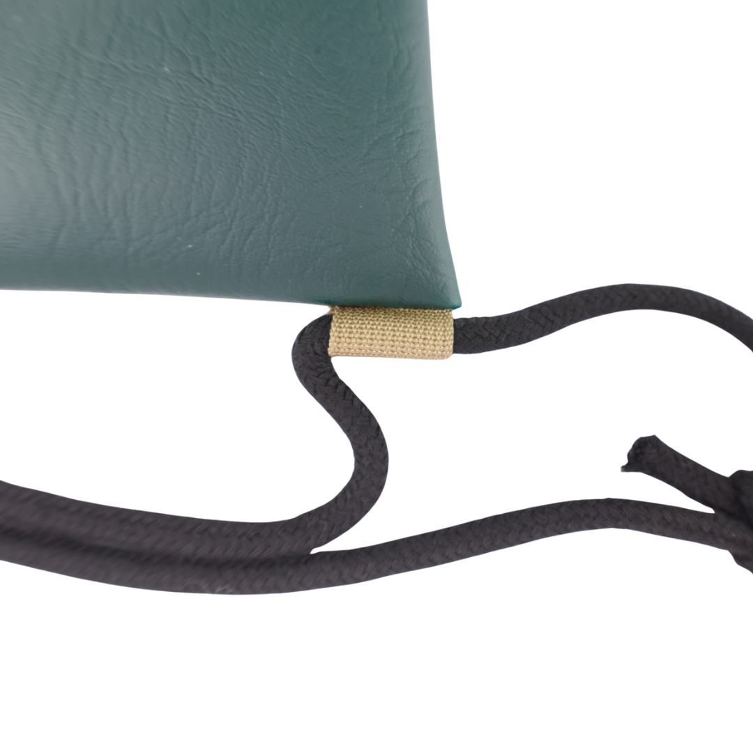 Green Phoenix Faux Leather Drawstring Bag