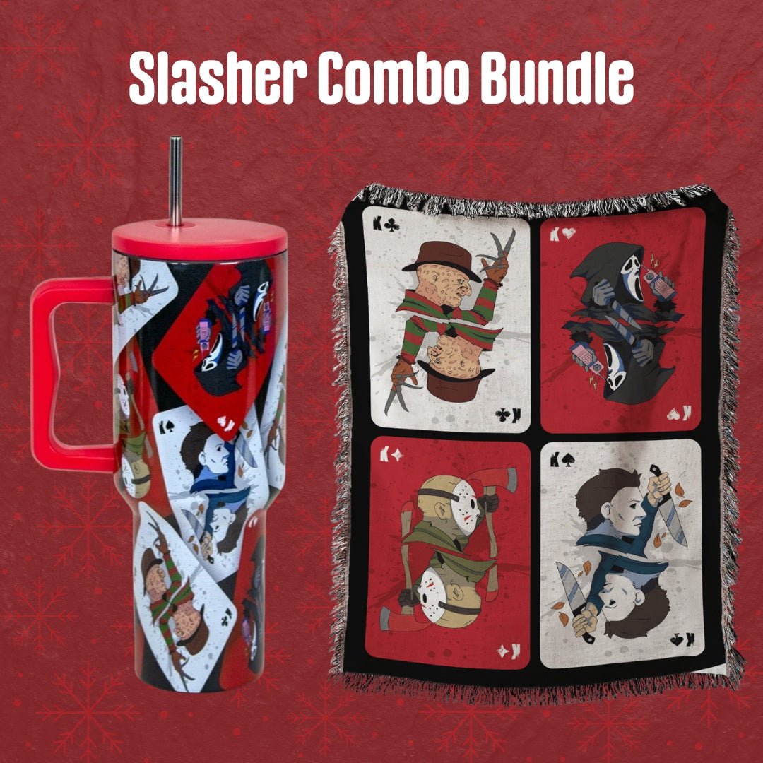 Slasher Horror Combo Bundle - 40oz Tumbler & Woven Blanket Set
