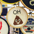 "Oh Poop!" Emoji Cross Stitch Kit - Beginner DIY Craft