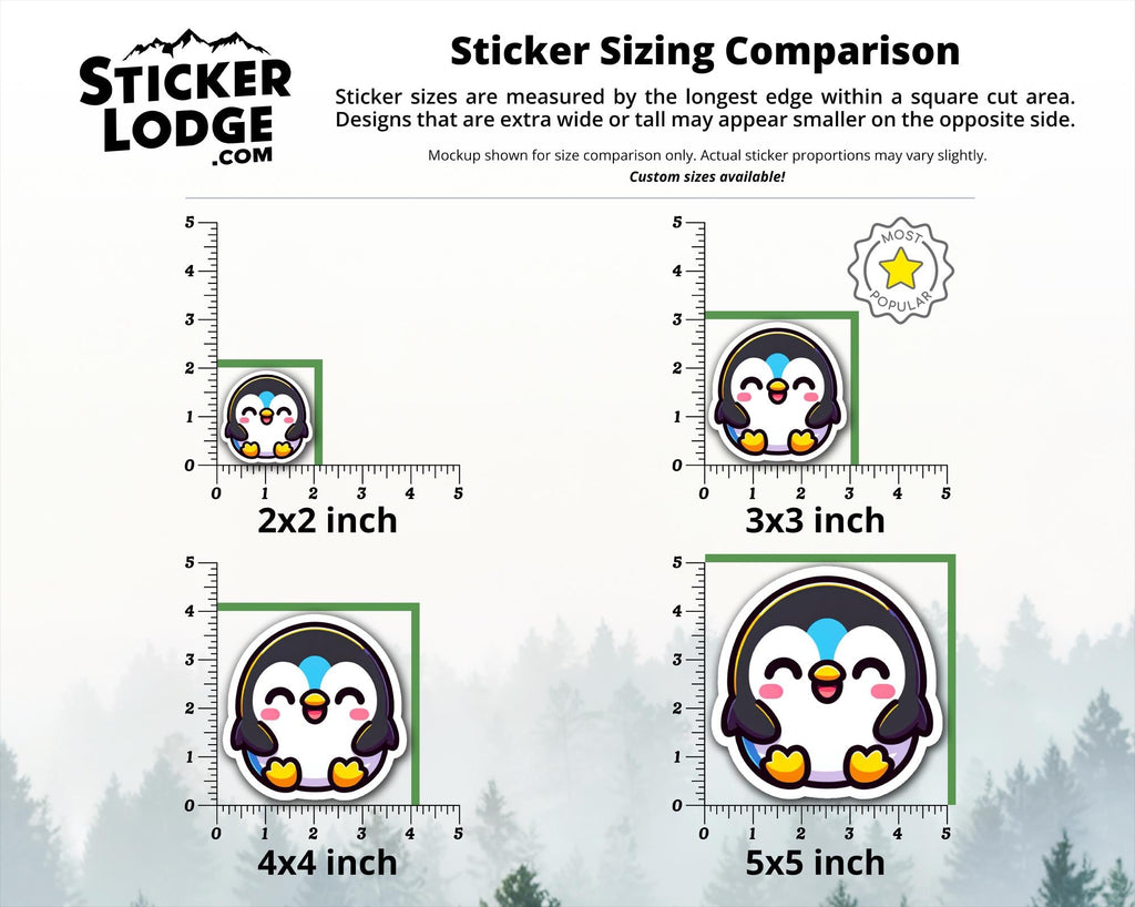 Cheerful Kawaii Penguin Vinyl Sticker