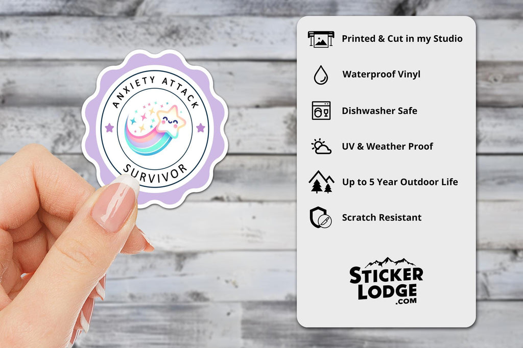 Anxiety Attack Survivor Vinyl Sticker