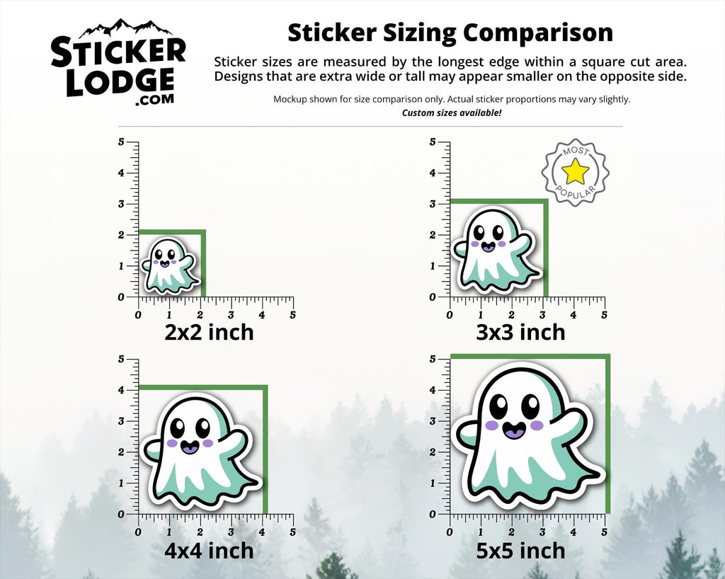 Halloween Kawaii Ghost Vinyl Sticker