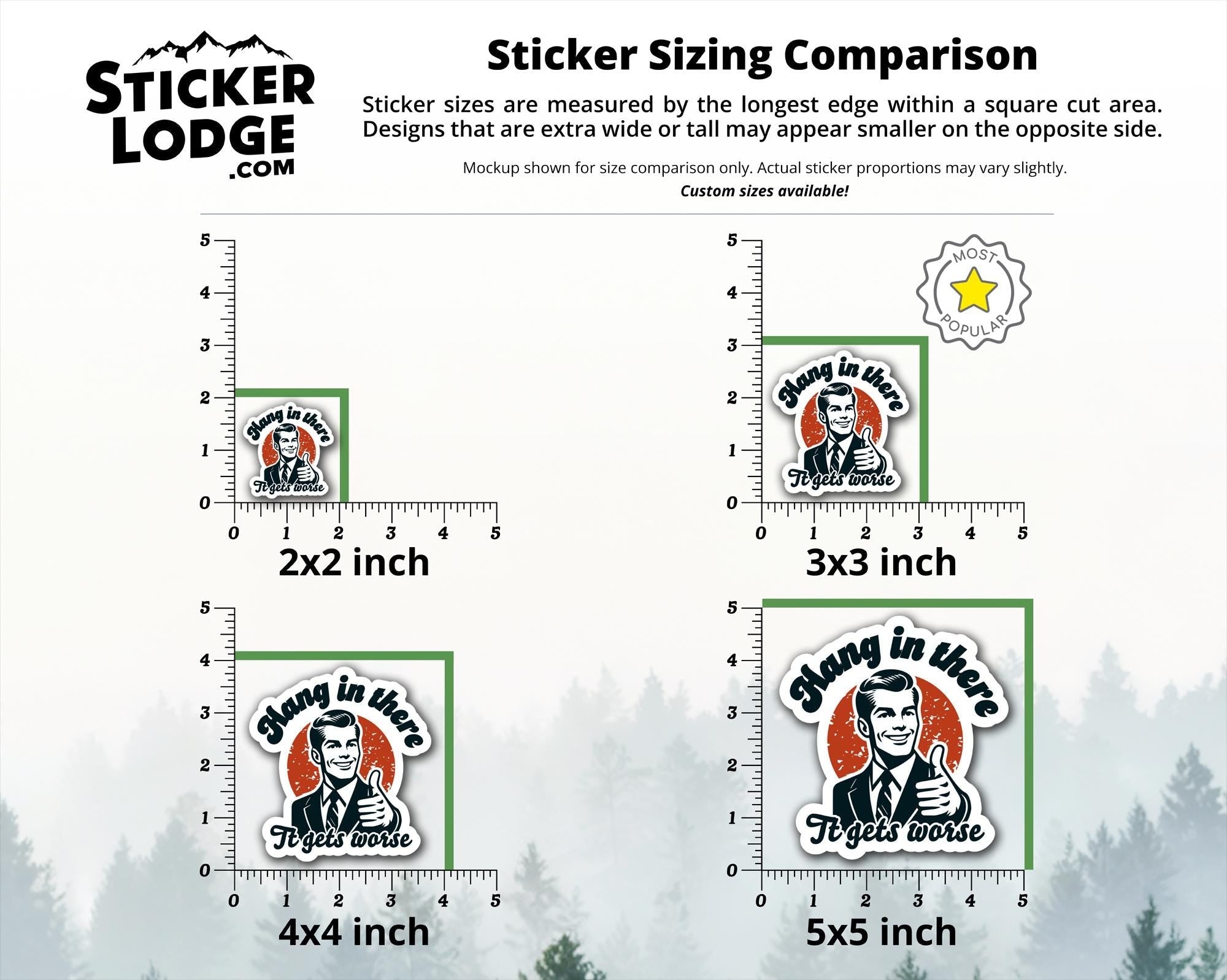 Hang In There It Gets Worse Vinyl Sticker