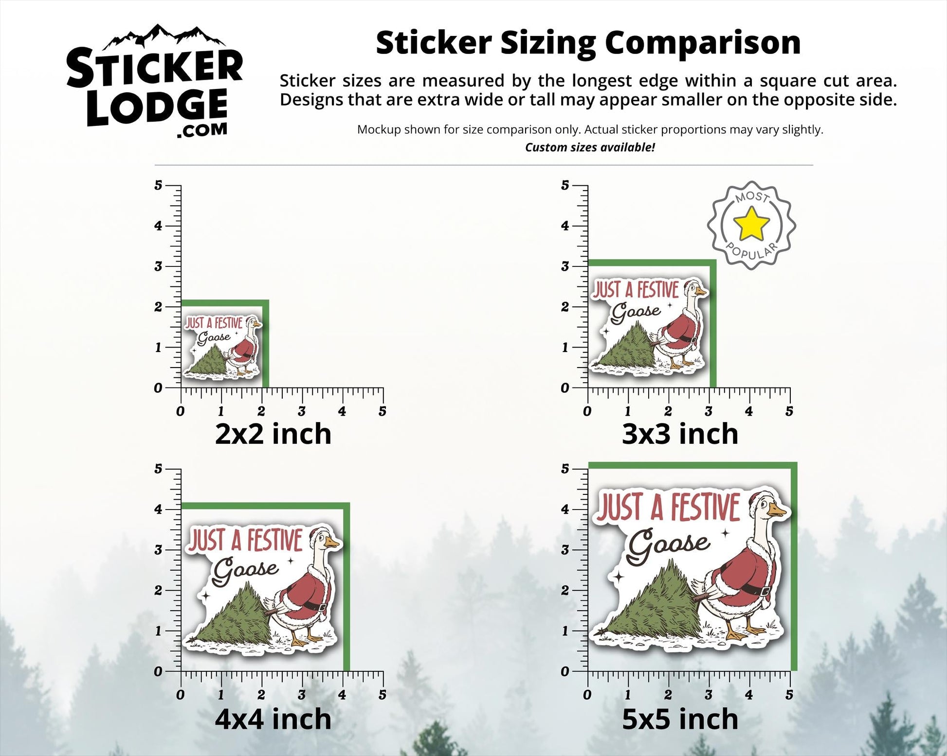 Just a Festive Goose Vinyl Sticker