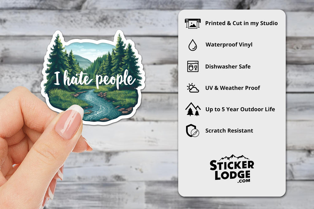 I Hate People Vinyl Sticker
