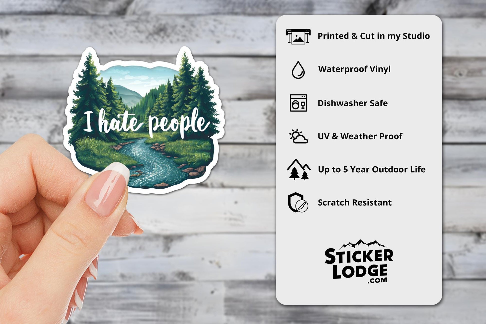 I Hate People Vinyl Sticker