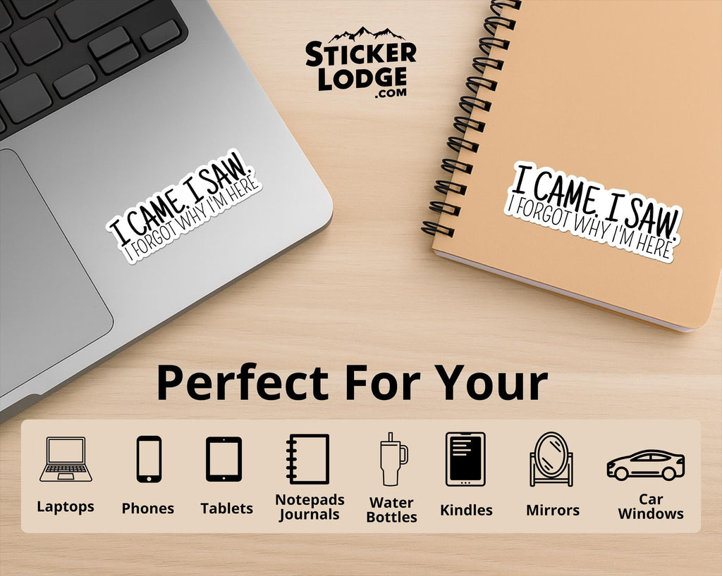 I Came, I Saw, I Forgot Why I'm Here Vinyl Sticker