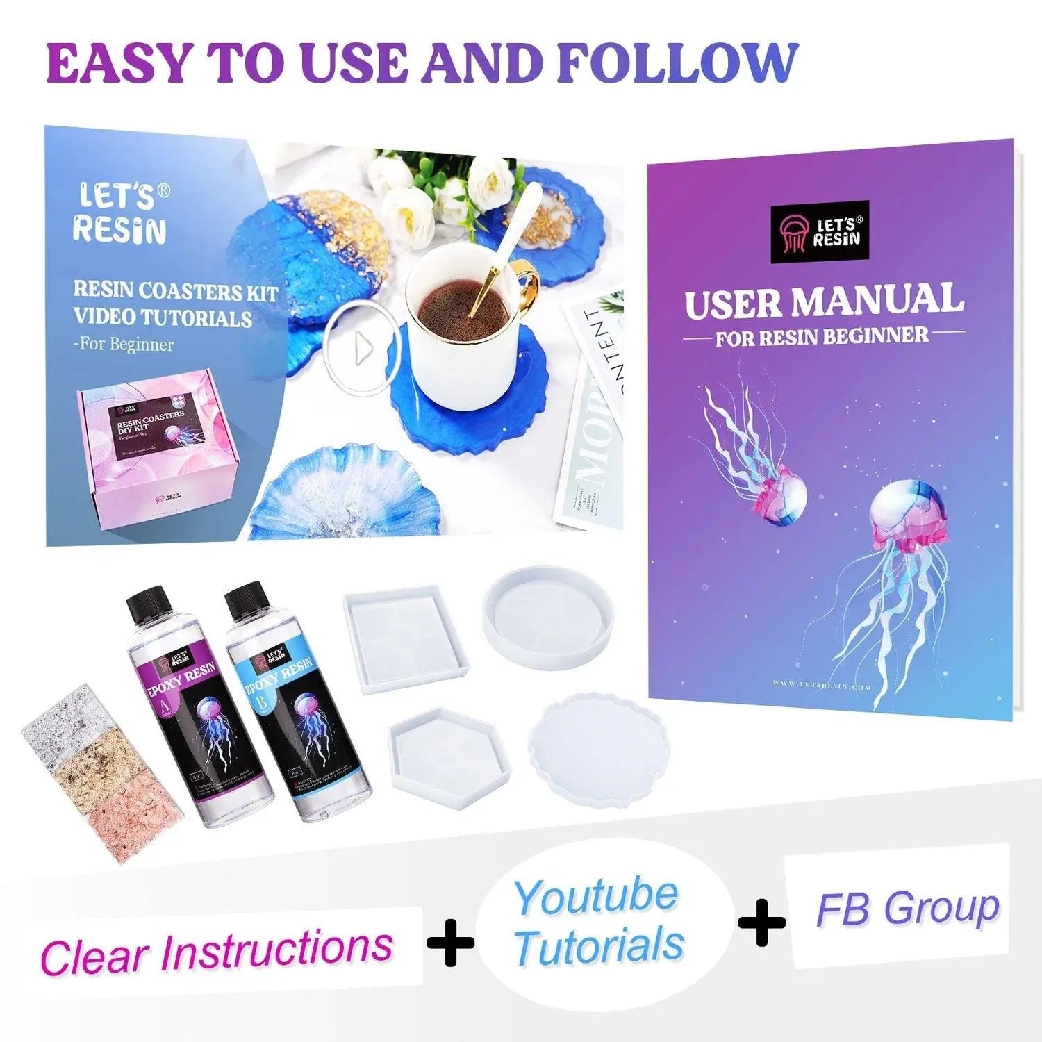 Let's Resin UV Resin Kit - Coasters