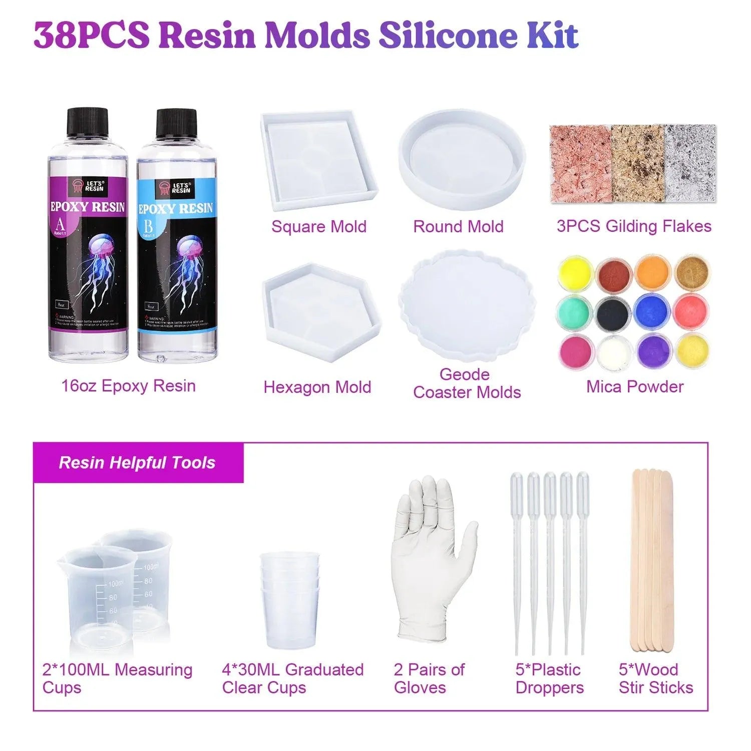Let's Resin UV Resin Kit - Coasters