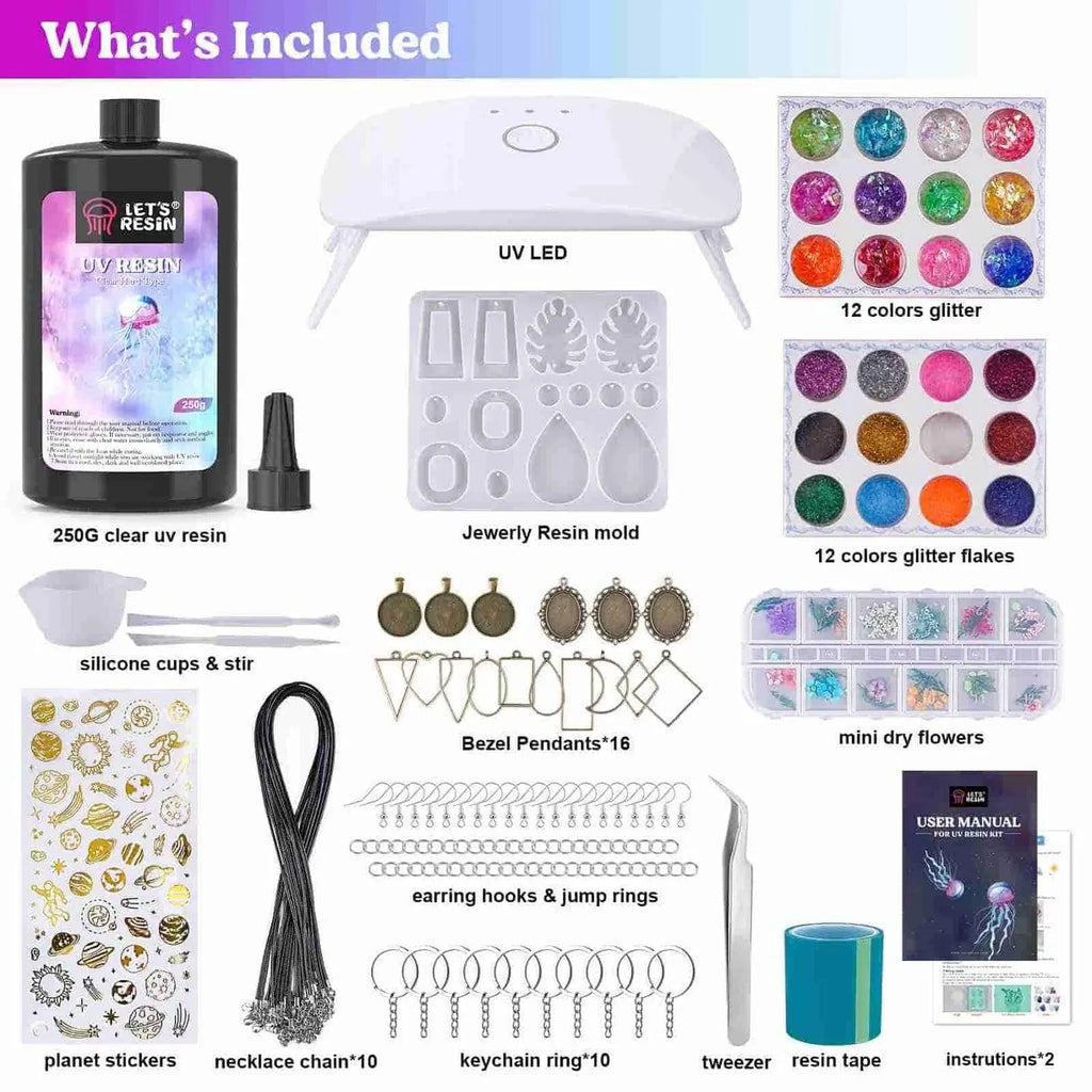 Let's Resin UV Resin Kit - Keychain, Jewelry & Light