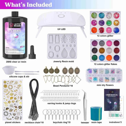 Let's Resin UV Resin Kit - Keychain, Jewelry & Light